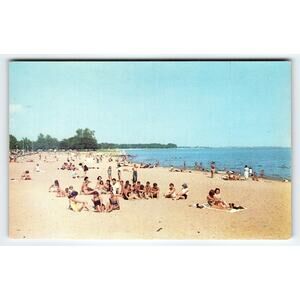 Seaside Park Bathing Beach Bridgeport CT Vintage Lithograph Postcard
